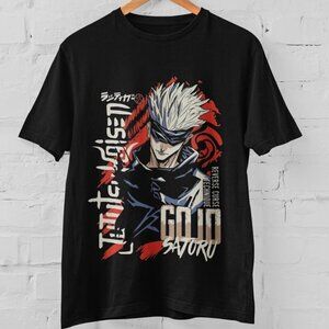 Gojo Satoru Anime Graphic Tee Jujutsu Kaisen Japanese Style Unisex T Shirt .